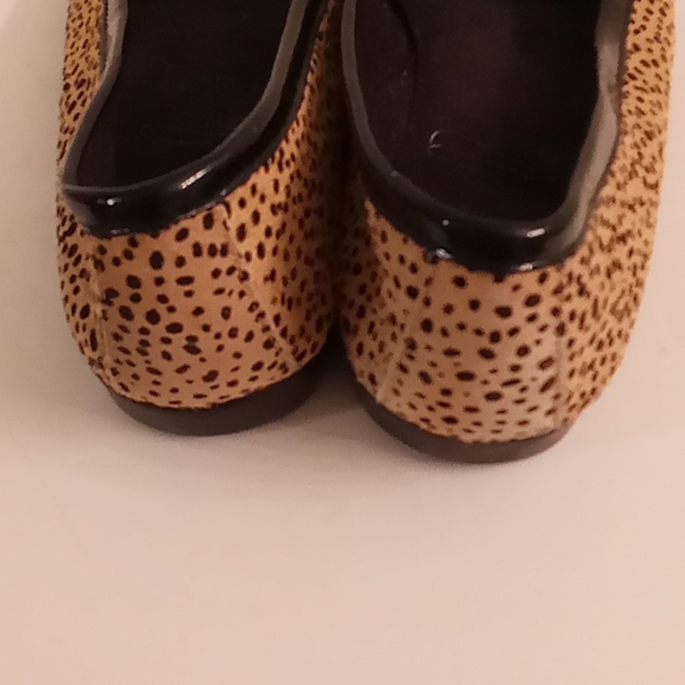 AEROSOLES Balletcore Leopard Cheetah Size 9 1/2 Black-Cream Flat shoes GY1D X - Picture 4 of 9